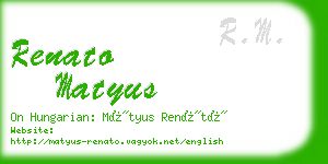 renato matyus business card